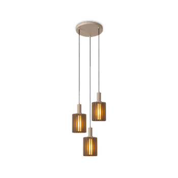 Hanglamp LAMBRES 3Del. Rond Taupe Hanglamp LAMBRES 3Del. Rond Taupe