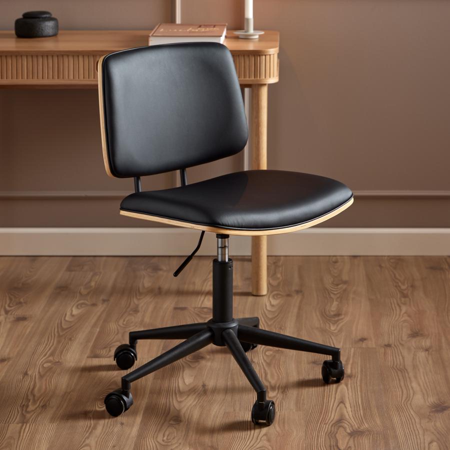 Bureaustoel MIKKEL PU Zwart/Eik Fineer Bureaustoel MIKKEL PU Zwart/Eik Fineer