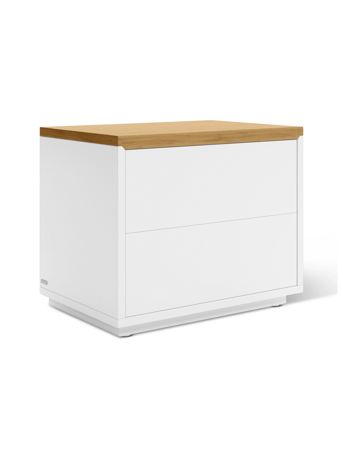Abilen eikenfineer en wit gelakt nachtkastje 53 x 44 cm FSC 100%