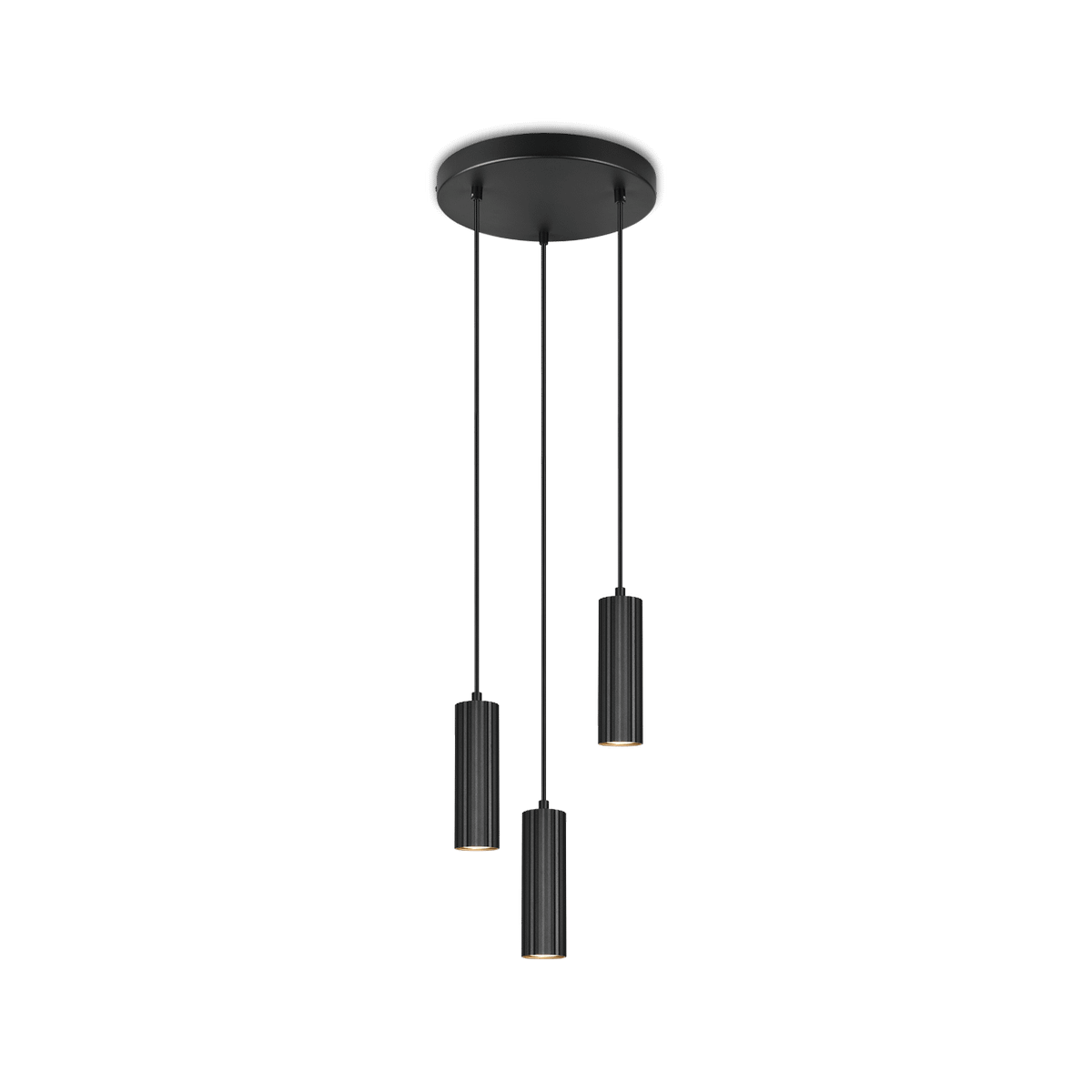 Hanglamp SOKA 3Del. Metaal Zwart