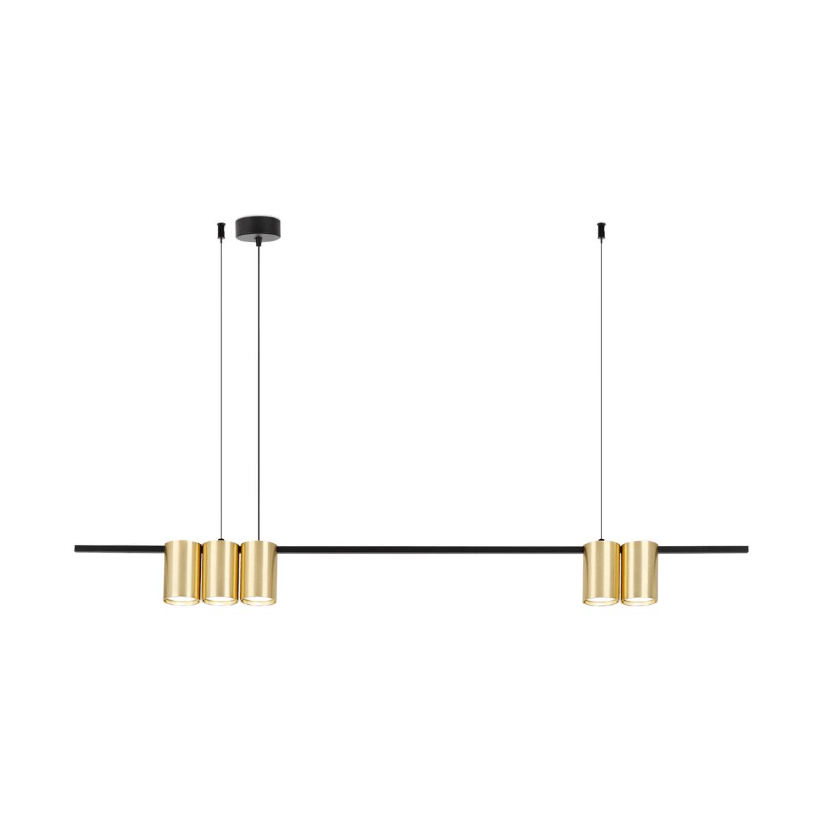 Hanglamp ISE 5Del. Geborst. Goud/Zwart