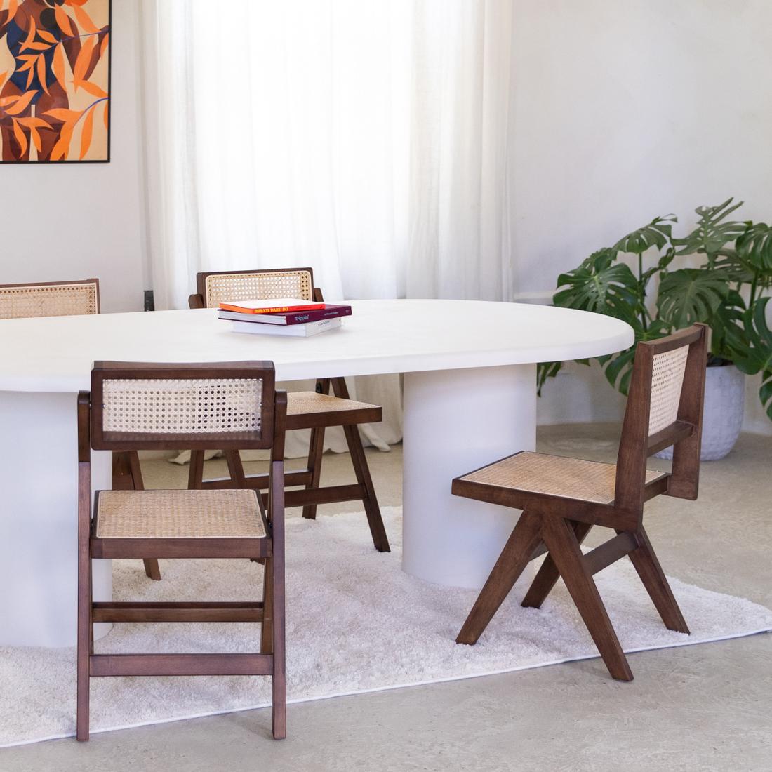 Stoel JAKI Ash Wood Walnut/Rotan  Stoel JAKI Ash Wood Walnut/Rotan