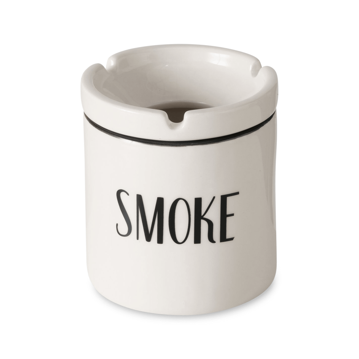 Asbak SMOKE Ker. Wit/Zwart