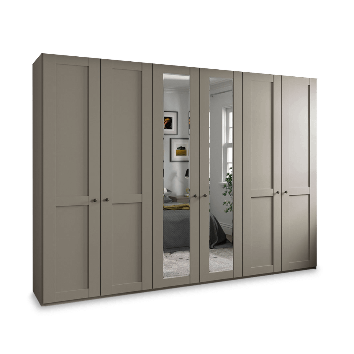 Kleerkast NAVAN B300 3xSpiegel Kiezelgrijs