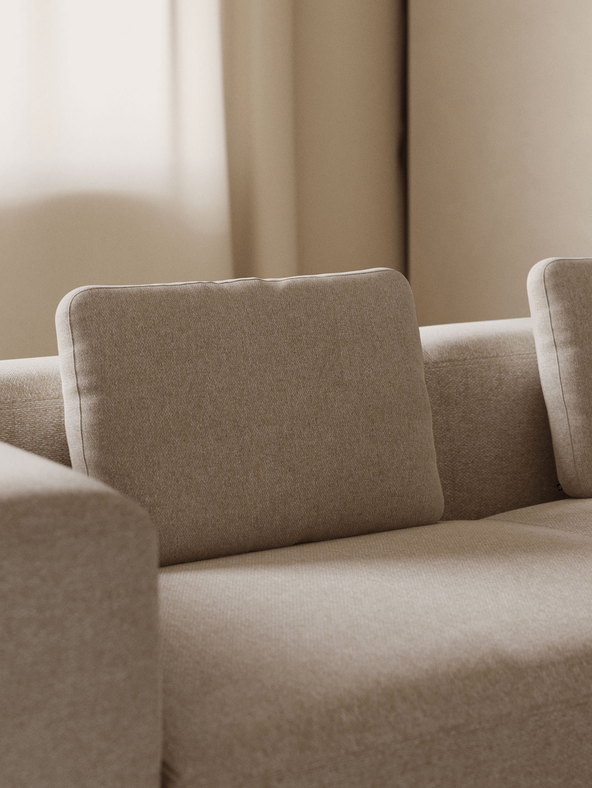 Blok-kussen in chenille beige 40 x 60 cm