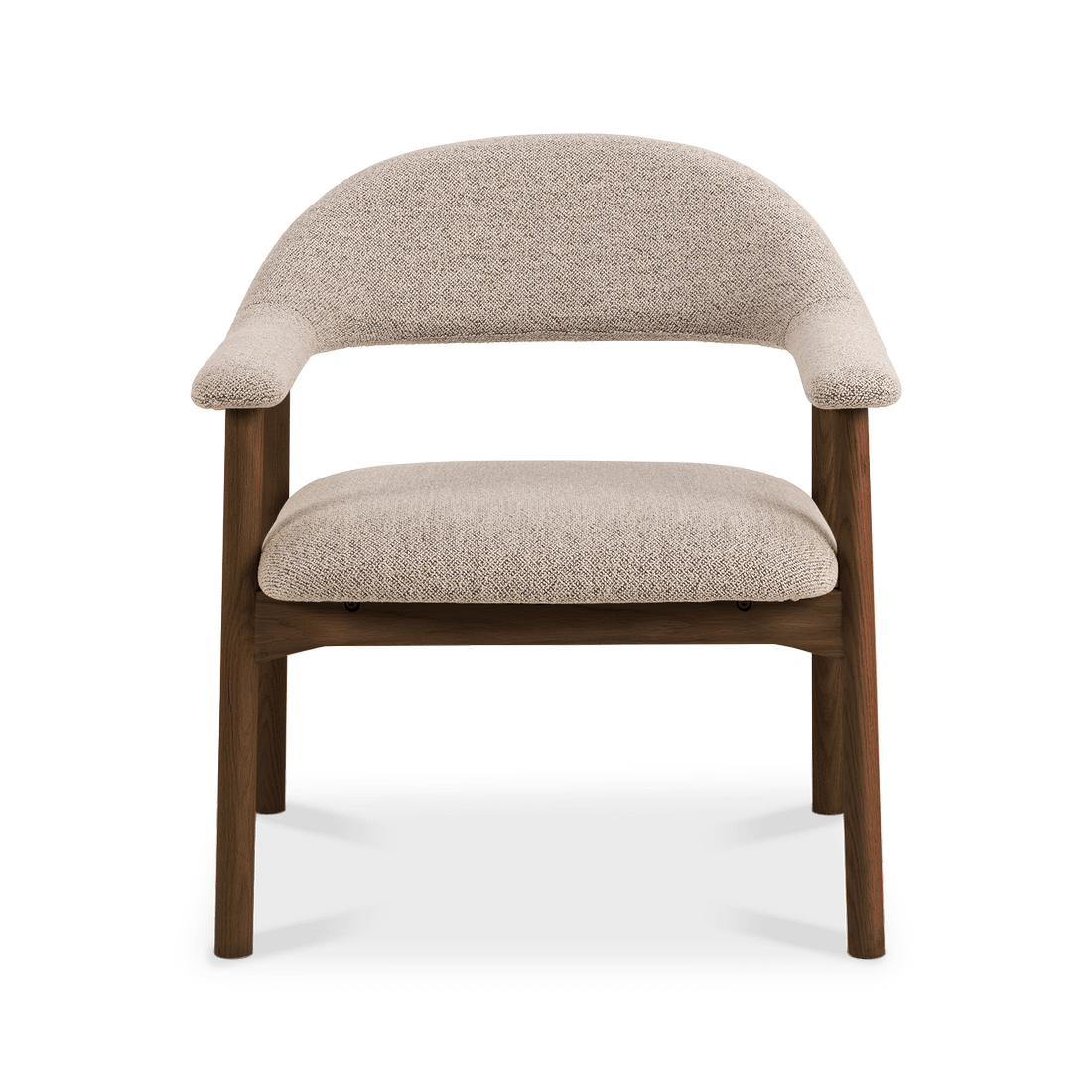 Fauteuil COLETTE Monza Beige - Poot Walnoot Fauteuil COLETTE Monza Beige - Poot Walnoot