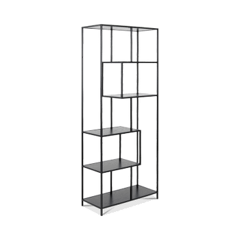 Boekenrek BOKSKAP Ash Black Assymetrisch B77 Boekenrek BOKSKAP Ash Black Assymetrisch B77