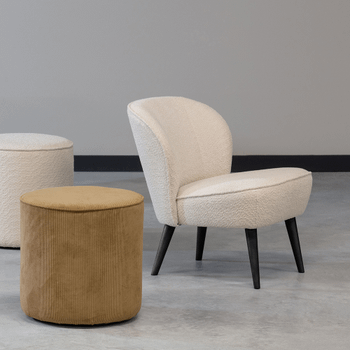 Fauteuil CORKSCREW Crème Bouclé Fauteuil CORKSCREW Crème Bouclé