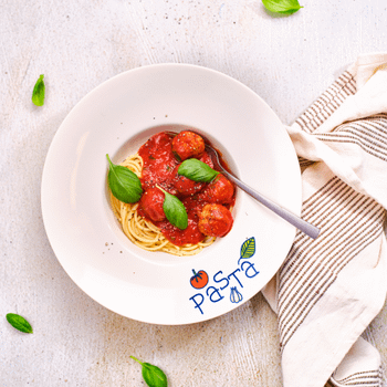 Pastabord PASTA Wit Gededoreerd Pastabord PASTA Wit Gededoreerd