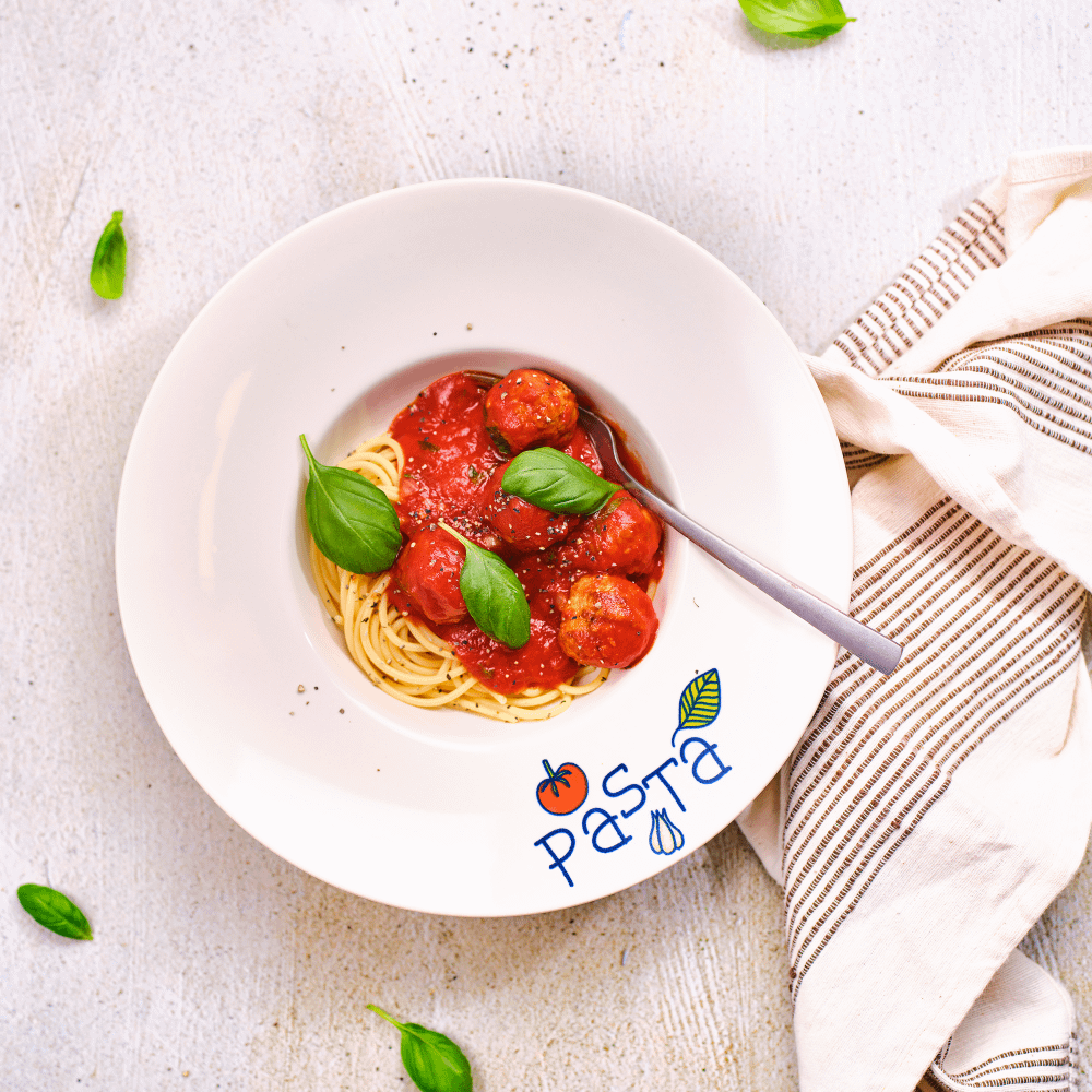 Pastabord PASTA Wit Gededoreerd Pastabord PASTA Wit Gededoreerd