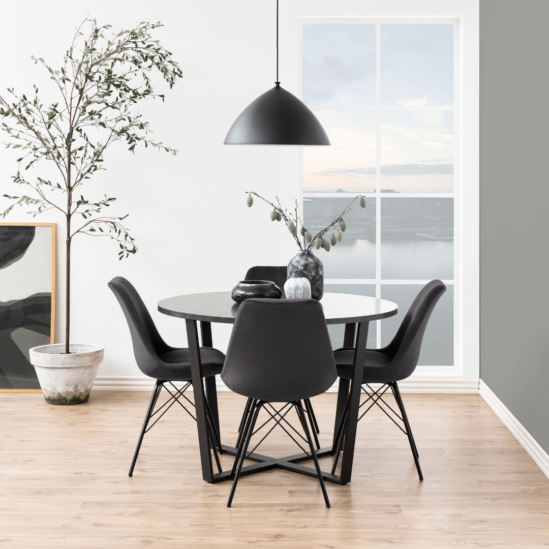 Eettafel MAITE Marble Black Ø110cm Eettafel MAITE Marble Black Ø110cm