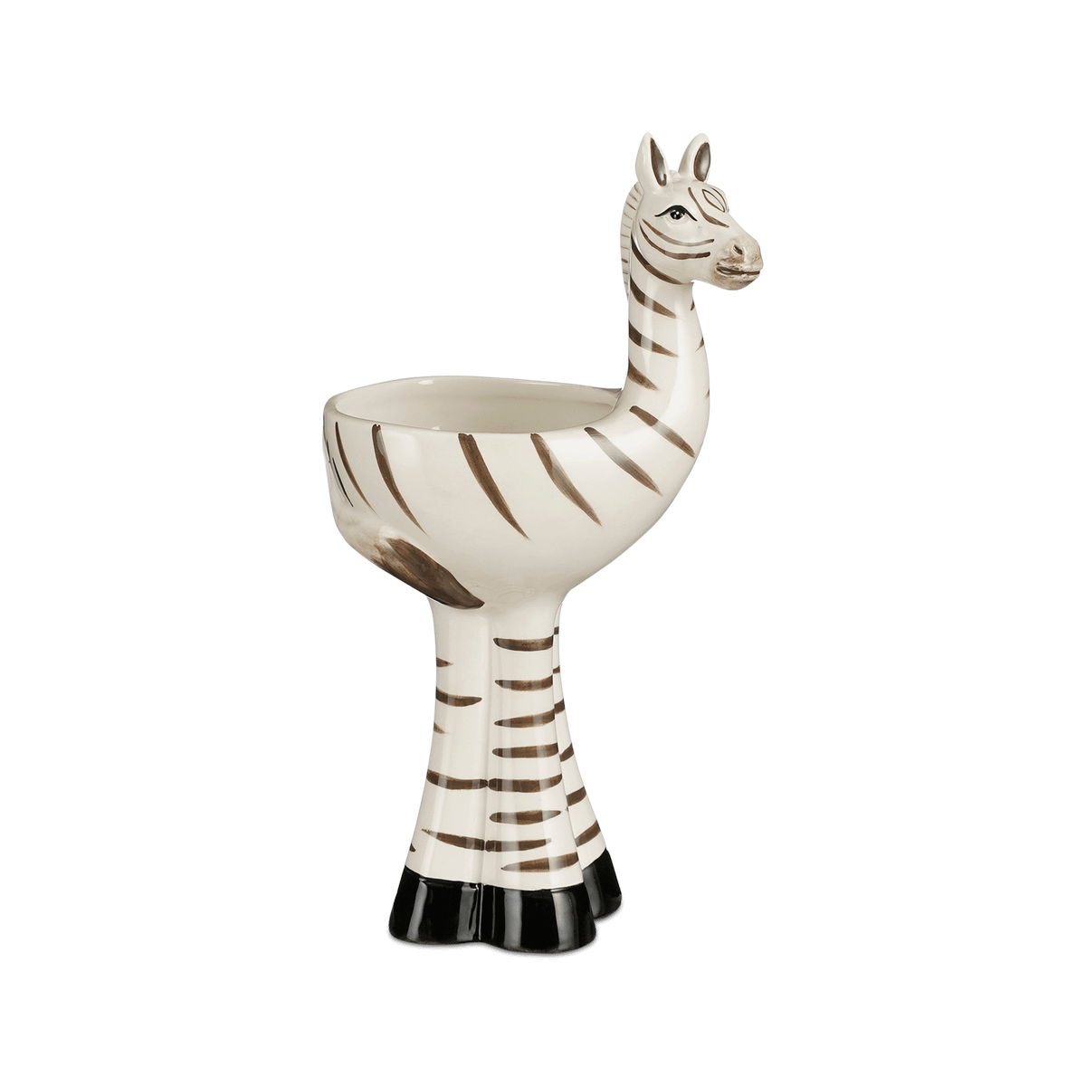 Bloempot ZEBRA Wit/Zwart L