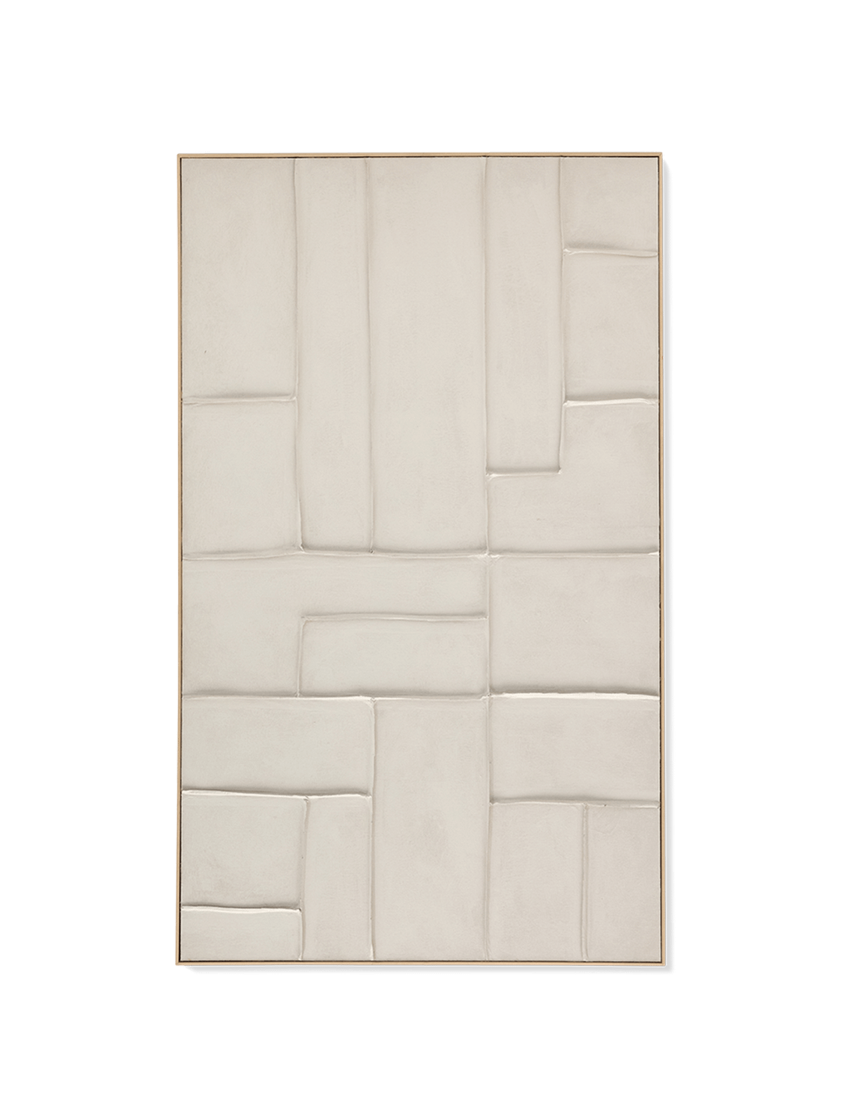 Linnen schilderij Klis met geometrische vormen wit 120 x 200 cm