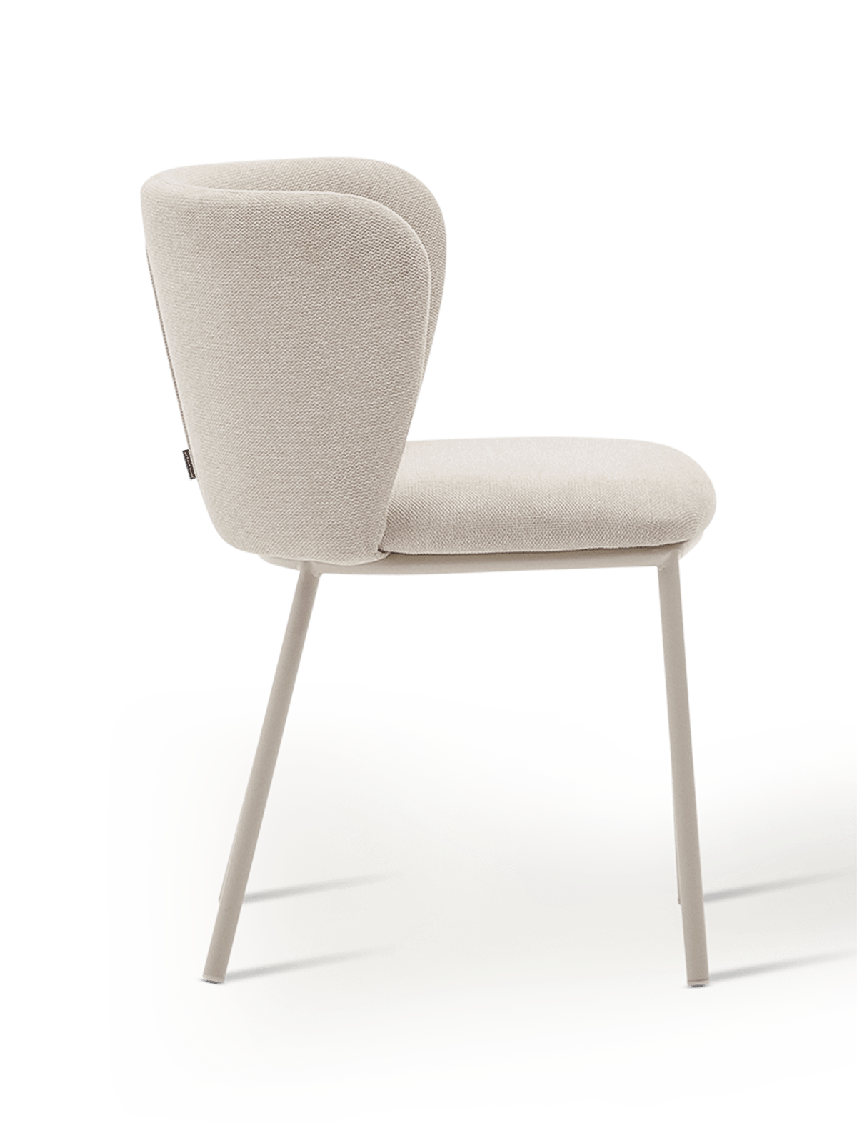 Stoel Ciselia in beige chenille en beige metaal FSC Mix Credit