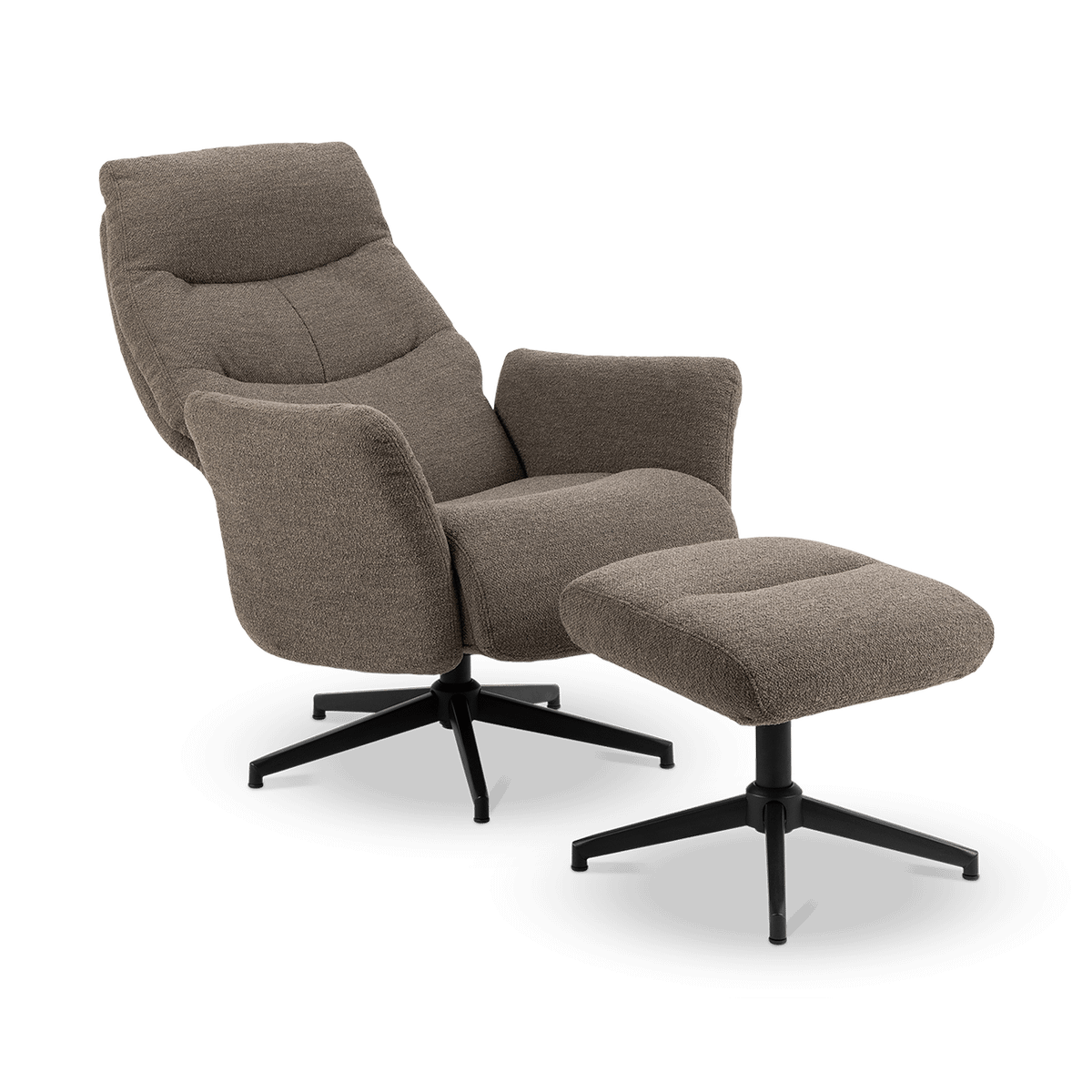 Relaxfauteuil HALDOR met poef Monza Taupe