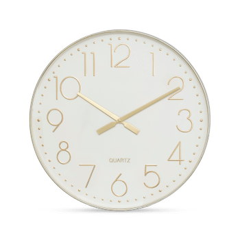 Klok LAURIE Ø51 Wit/Goud Klok LAURIE Ø51 Wit/Goud
