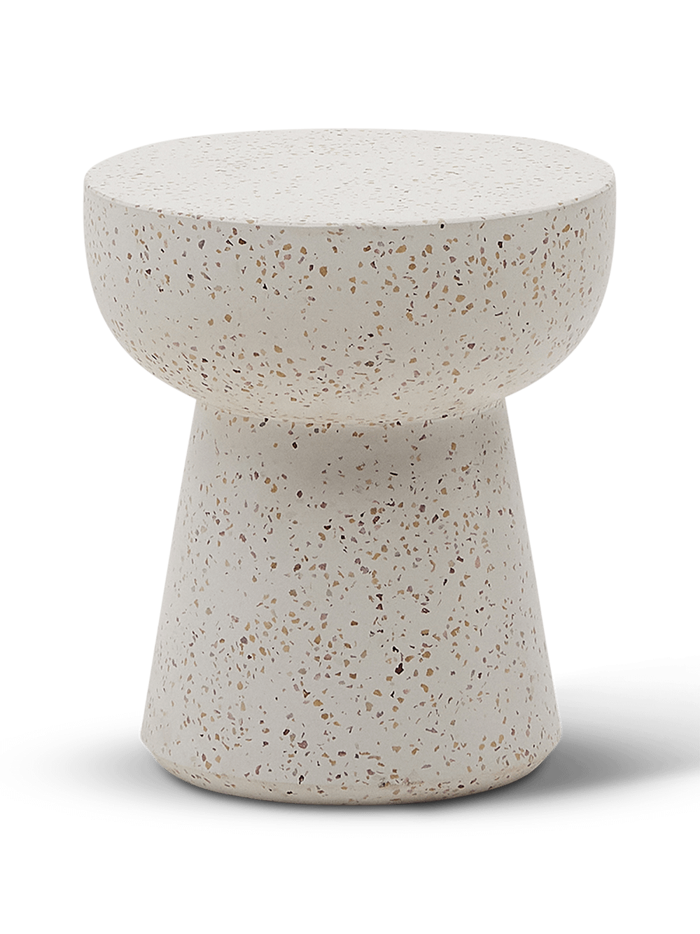 Bijzettafel Pada van wit terrazzo ⌀40 cm