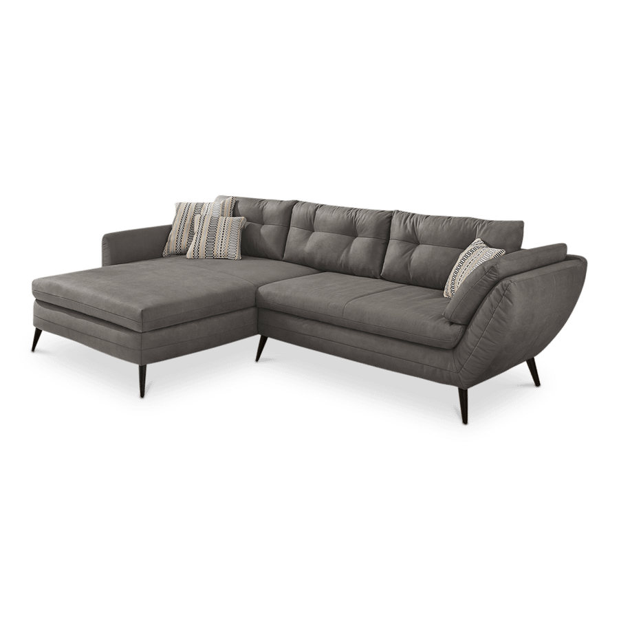 Hoeksalon TANIT met modulaire Longchair Grijs Hoeksalon TANIT met modulaire Longchair Grijs