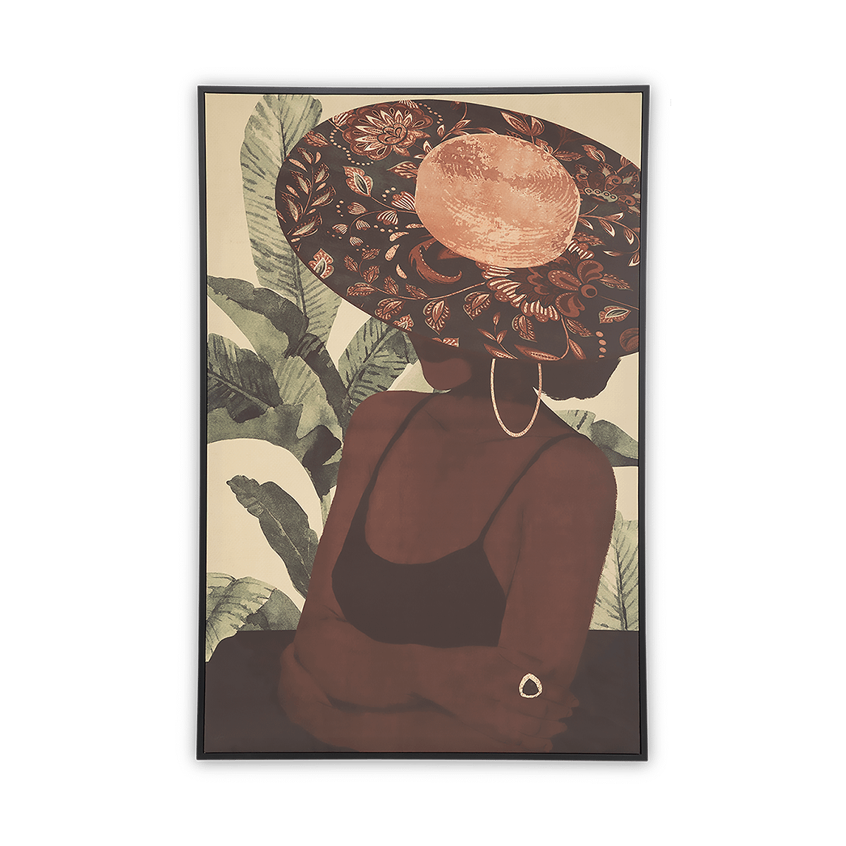 Canvas LADY M/Hoed Bruin/Zwart