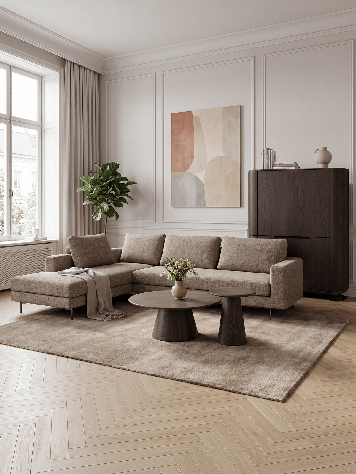 Salontafel Globe A Oak Walnut Colored