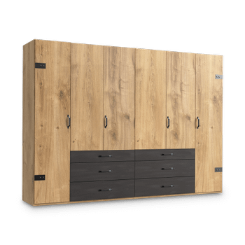 Kleerkast KICK Plankeneiche/Raw Steel B300 Kleerkast KICK Plankeneiche/Raw Steel B300