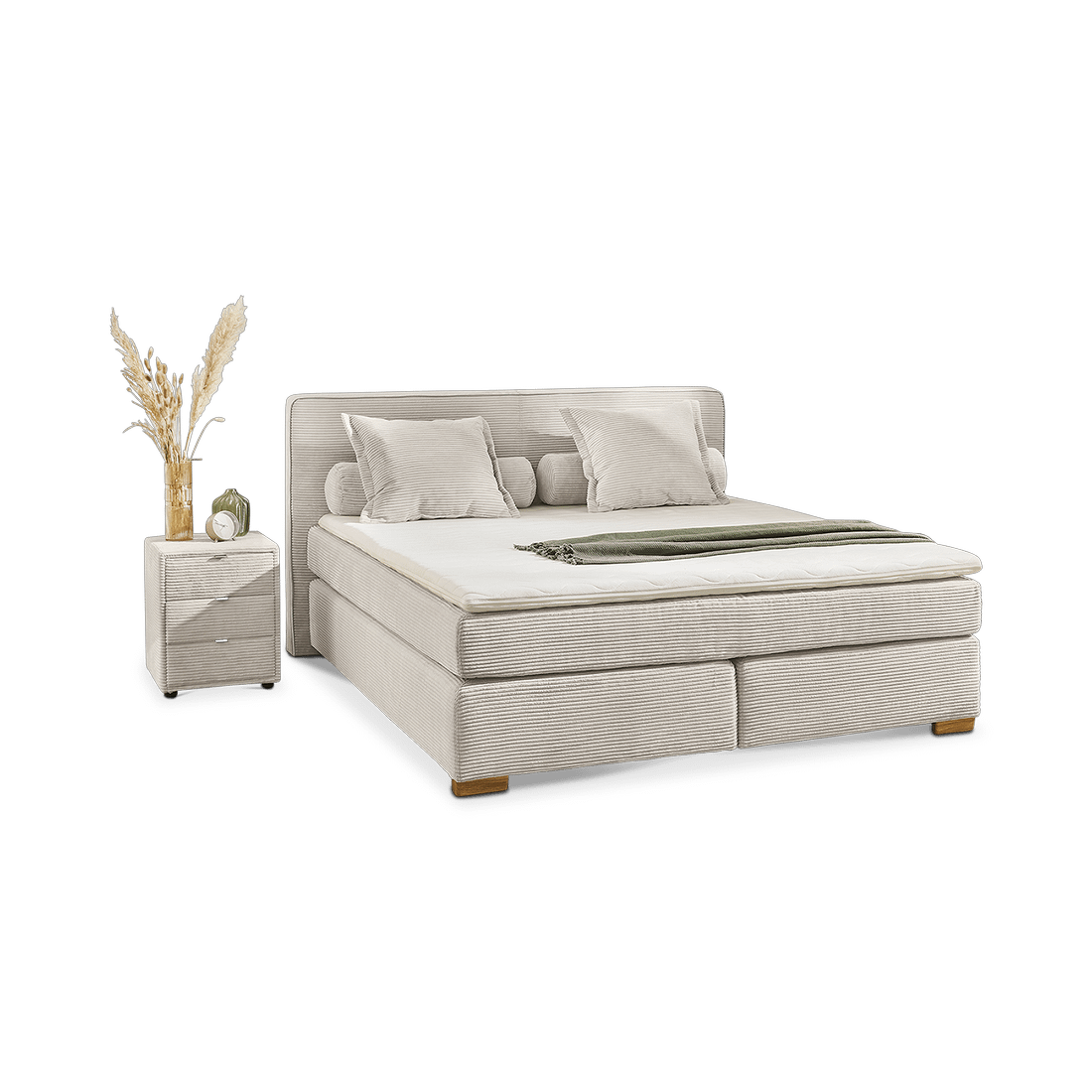 Boxspring TILBURG Ribfluweel 426/07 Beige 180x200 Boxspring TILBURG Ribfluweel 426/07 Beige 180x200