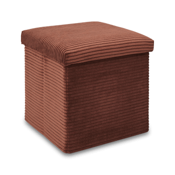 Opbergpouf COLLETE Vk Rib Terracotta Opbergpouf COLLETE Vk Rib Terracotta