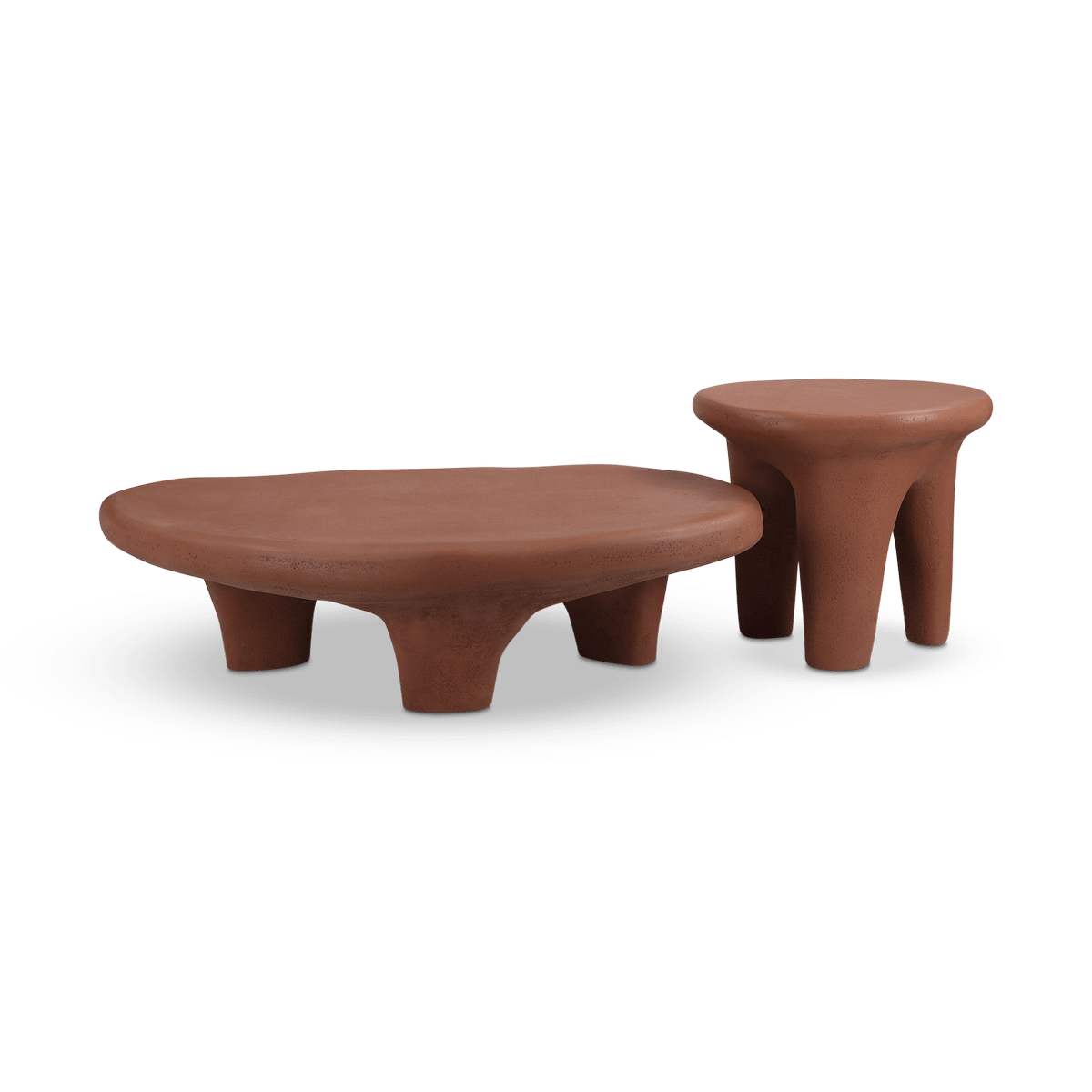 Bijzettafel ARP 56x46 Microcement Rust