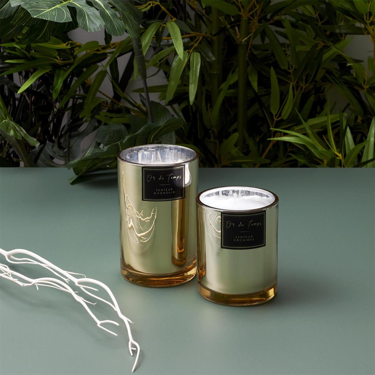 Geurkaars OR DU TEMPS Glas Goud L