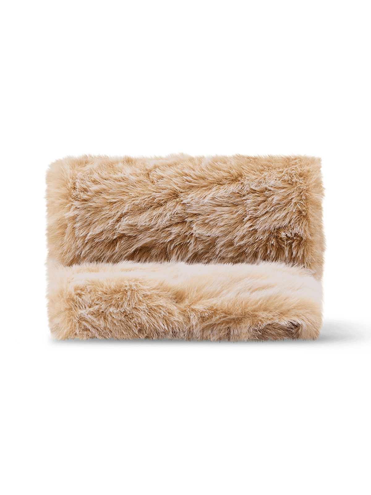 Lisara ecru deken met bontlook en riem 130 x 170 cm