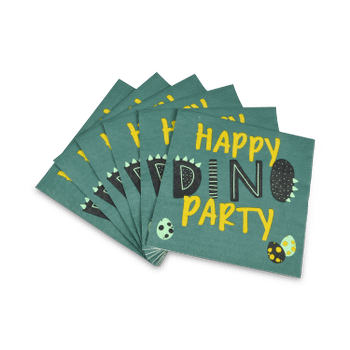 S/20 Serviet DINO PARTY Groen/Geel S/20 Serviet DINO PARTY Groen/Geel
