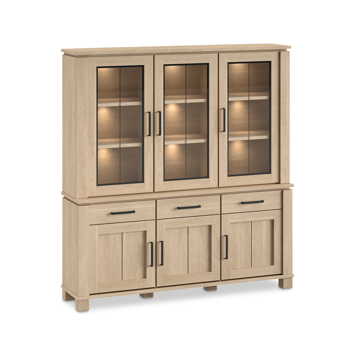 Opzetkast Vitrine BELMONTE Brushed Sand Oak B199