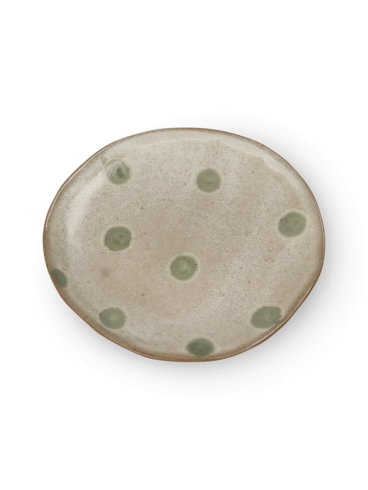 Bord AITAN L Ker. Beige/Stippen Groen