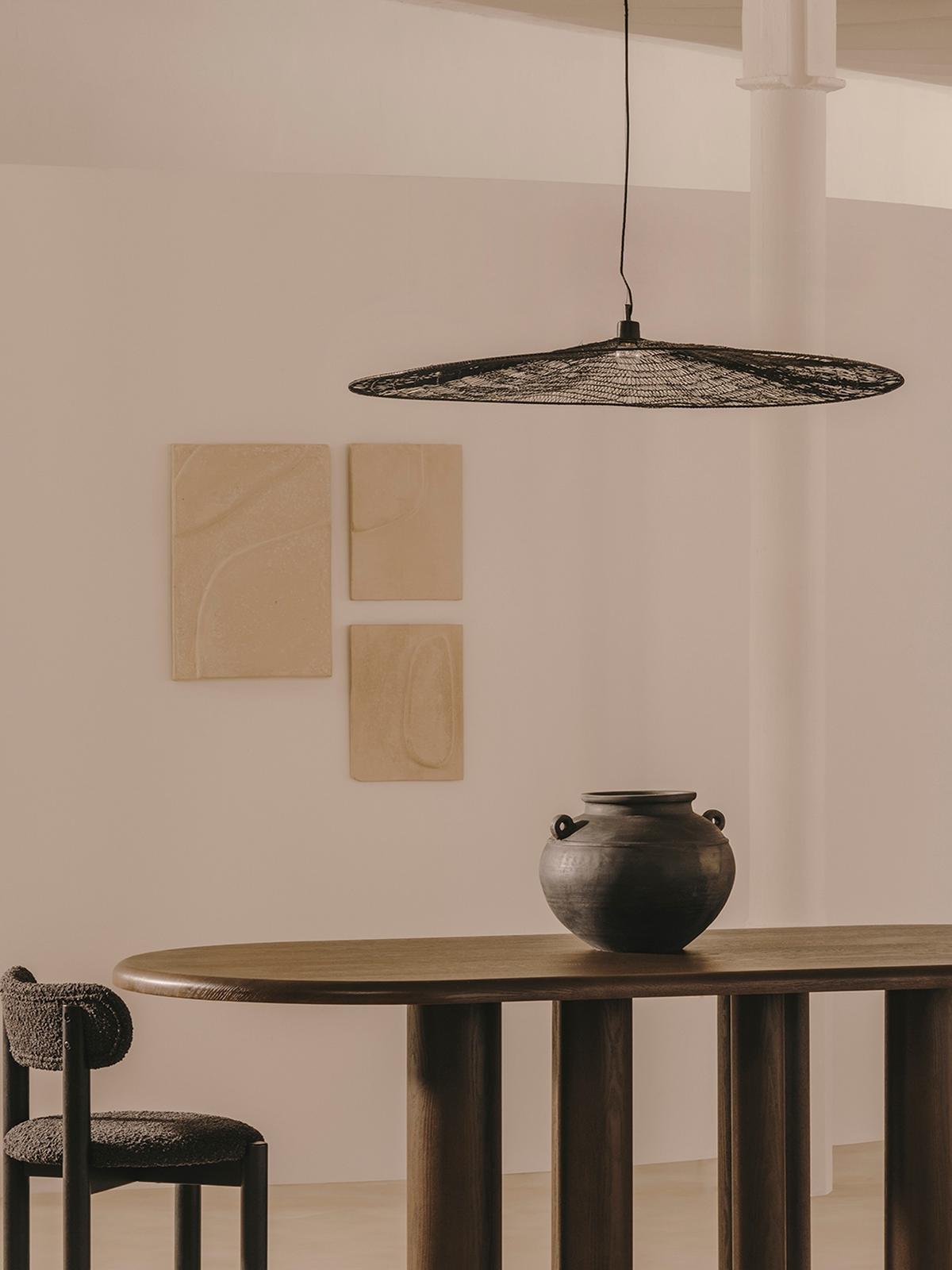 Makai-plafondlamp van metaal met zwarte afwerking ⌀100 cm