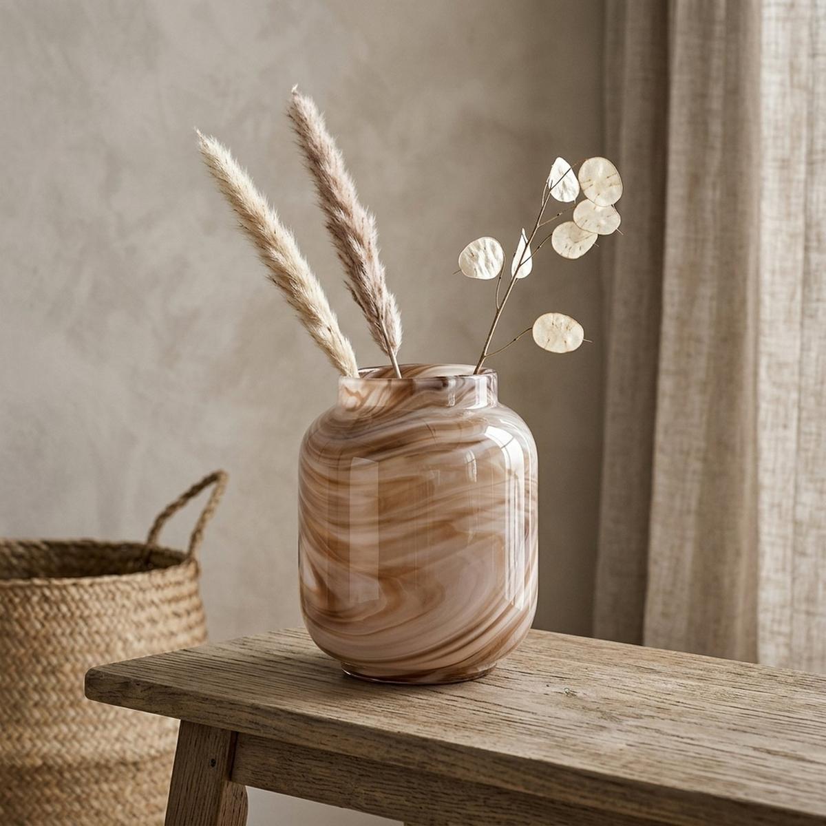 Vaas MARIOL XL Glas Marmerlook Bruin