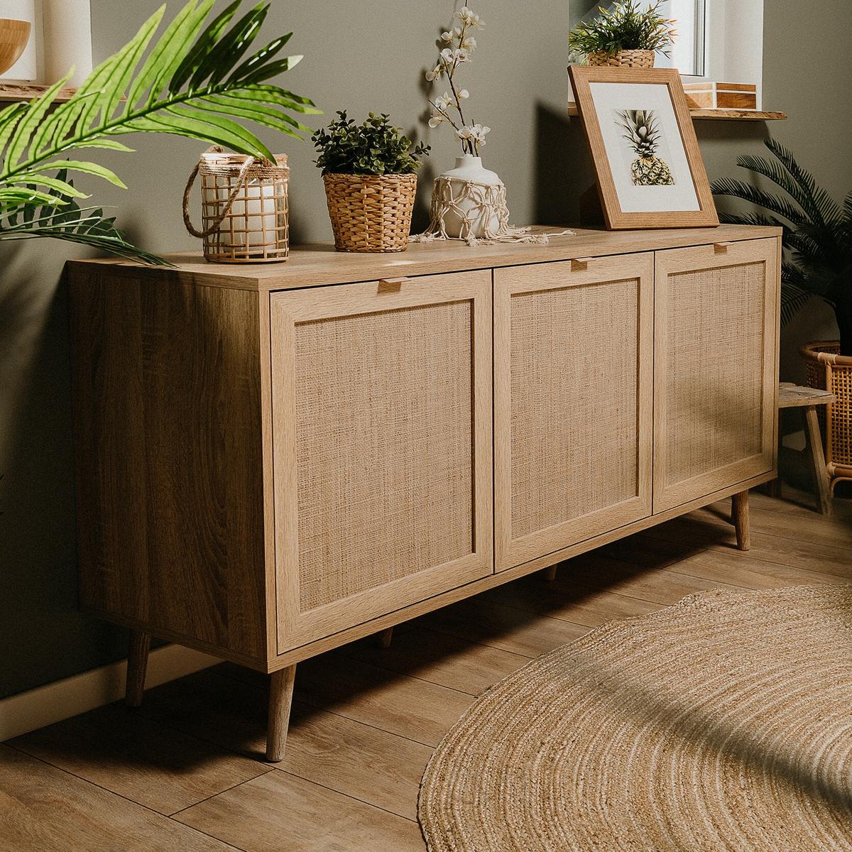 Dressoir EIVISSA Sonoma Eik/Riet B150