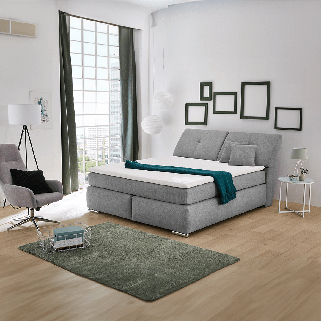 Boxspring VENLO Stof 474/19 Grijs 180x200