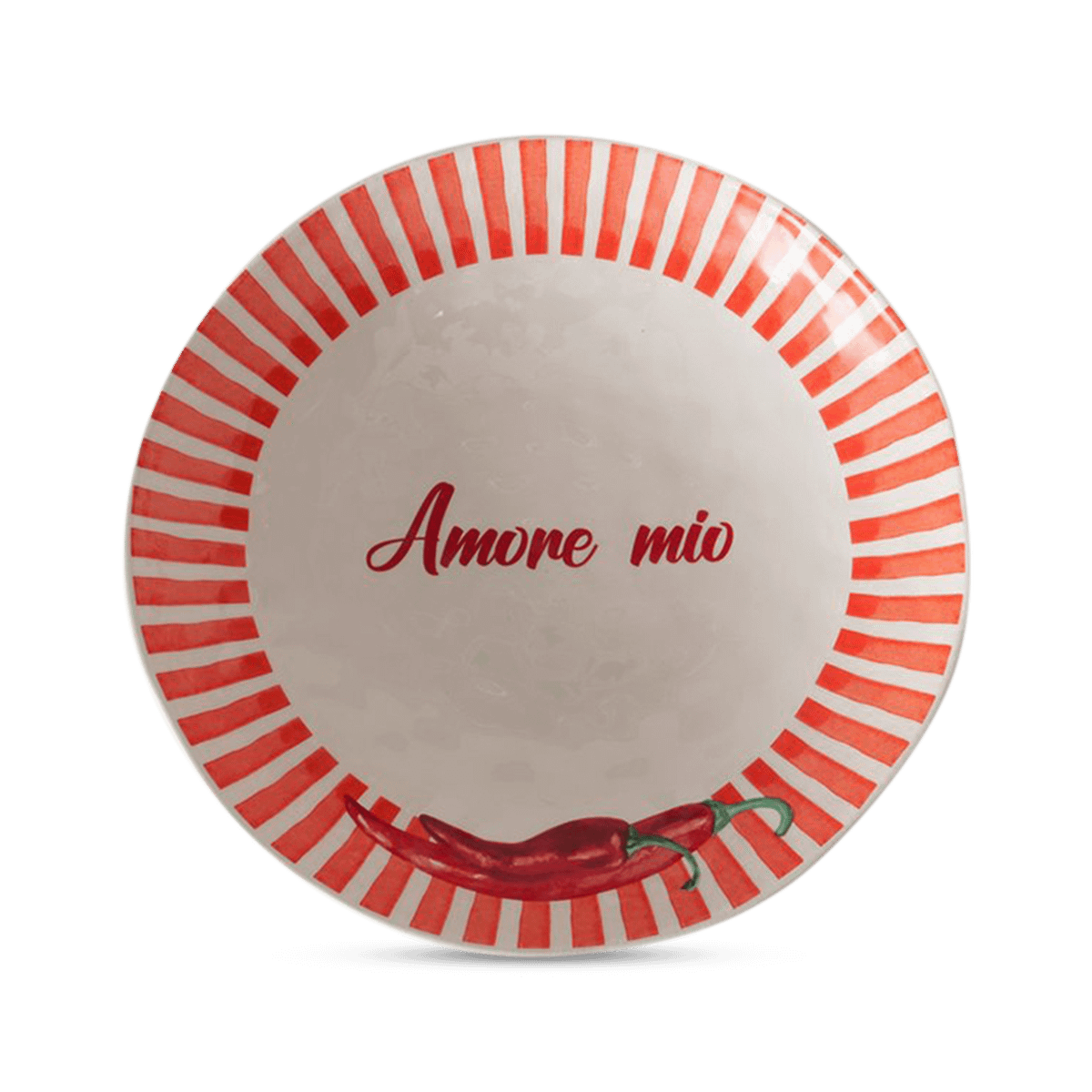 Schaal ROSINO Ø33 Porselein Wit/Rood 