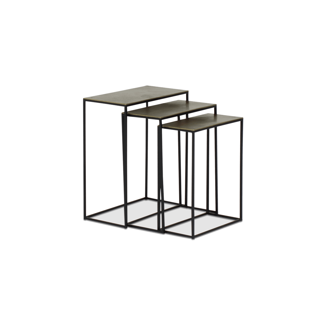 Set van 3 bijzettafels YUTOG Brass Antique Set van 3 bijzettafels YUTOG Brass Antique