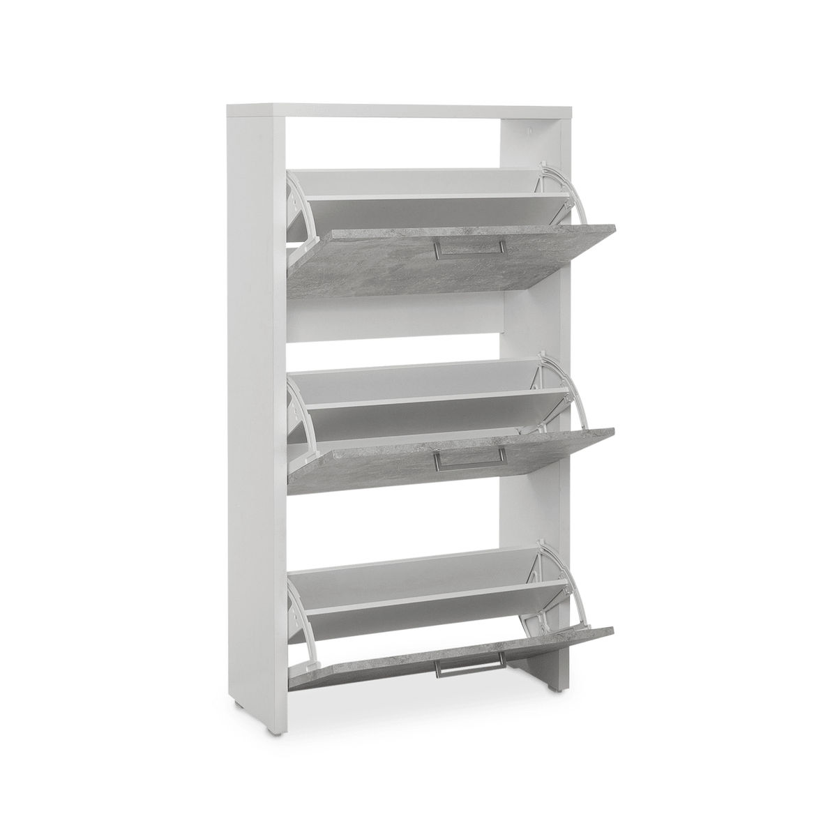 Schoenenkast HORAS 3L, B64-H119-B64, Wit-Beton