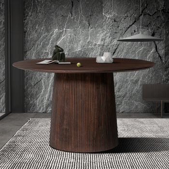 Eettafel DOMINGO Mango Donkerbruin Ø130  Eettafel DOMINGO Mango Donkerbruin Ø130