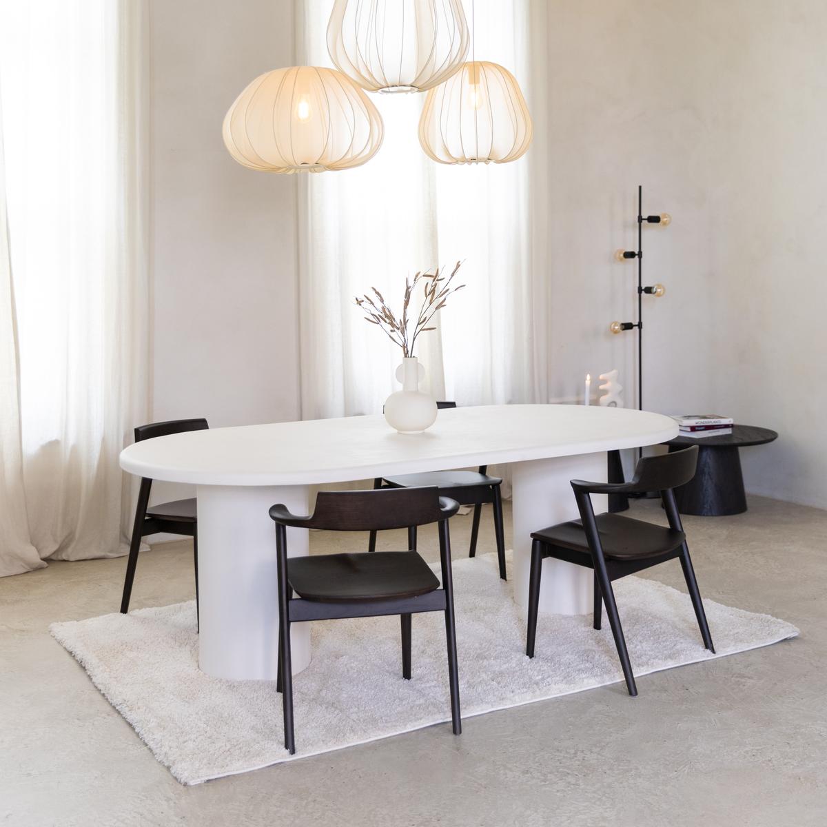 Eettafel ITHAKA Ovaal 220x110 Microcement Kolompoot