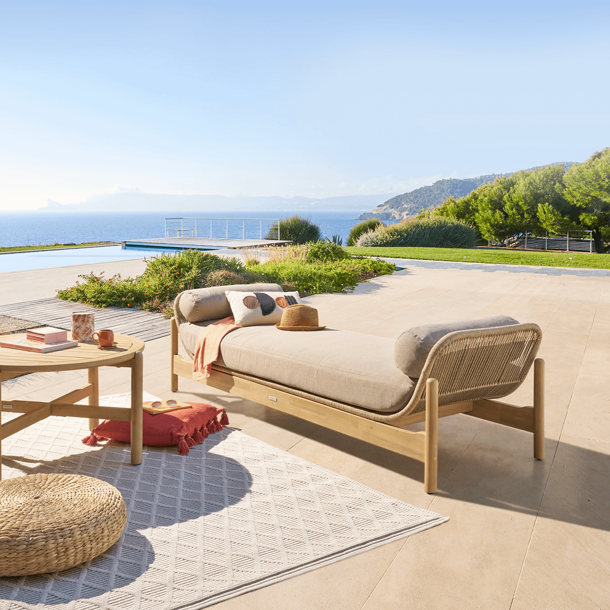 Daybed TRAPANI Acacia/Taupe