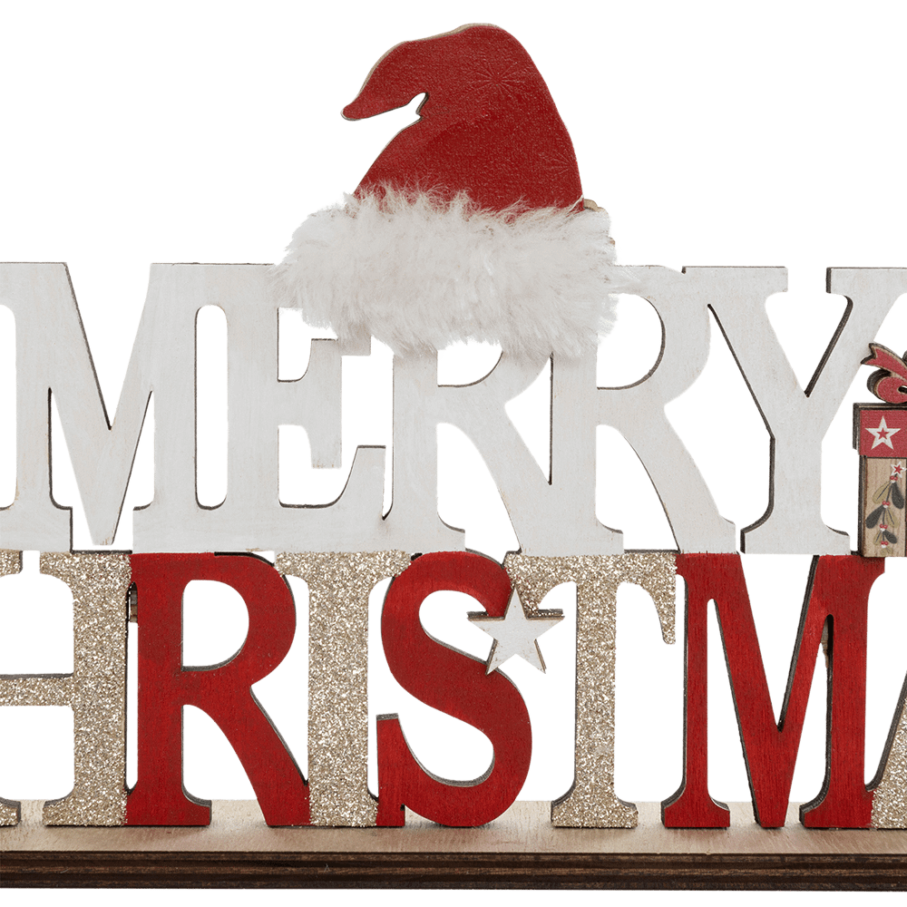 Decowood MERRY CHRISTMAS met Muts Rood