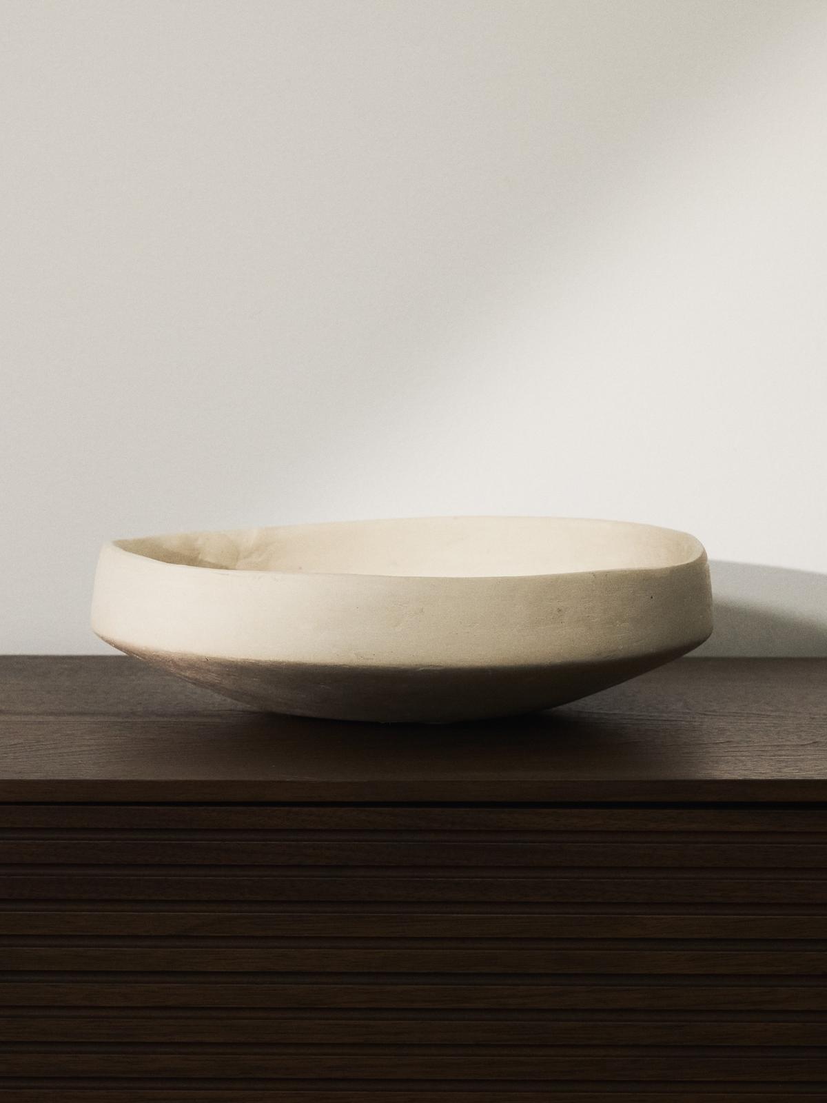 Middenschaal Mireni van papier-maché beige ⌀29 cm