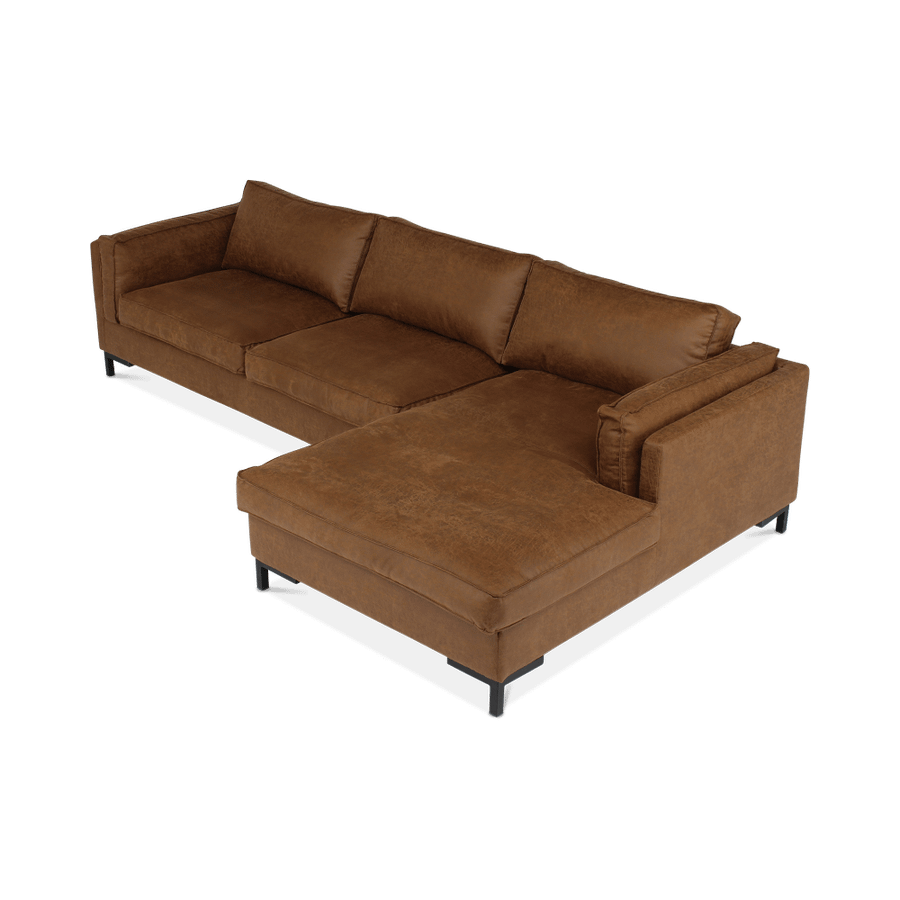 Hoeksalon AXEL Longchair Rechts Cognac Hoeksalon AXEL Longchair Rechts Cognac