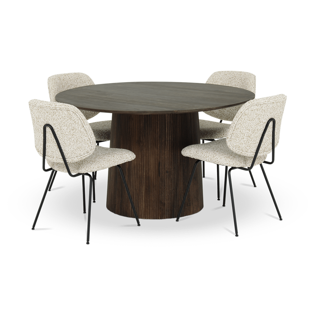 Eettafel DOMINGO Mango Donkerbruin Ø130  Eettafel DOMINGO Mango Donkerbruin Ø130