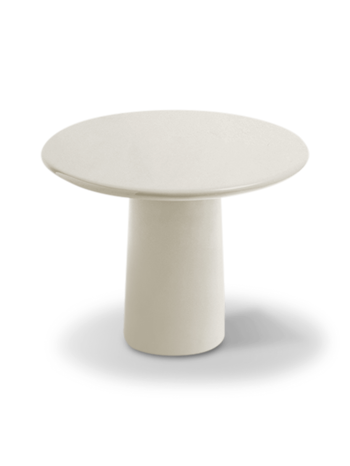 Albanella salontafel van cement met glanzend witte afwerking ⌀65 cm