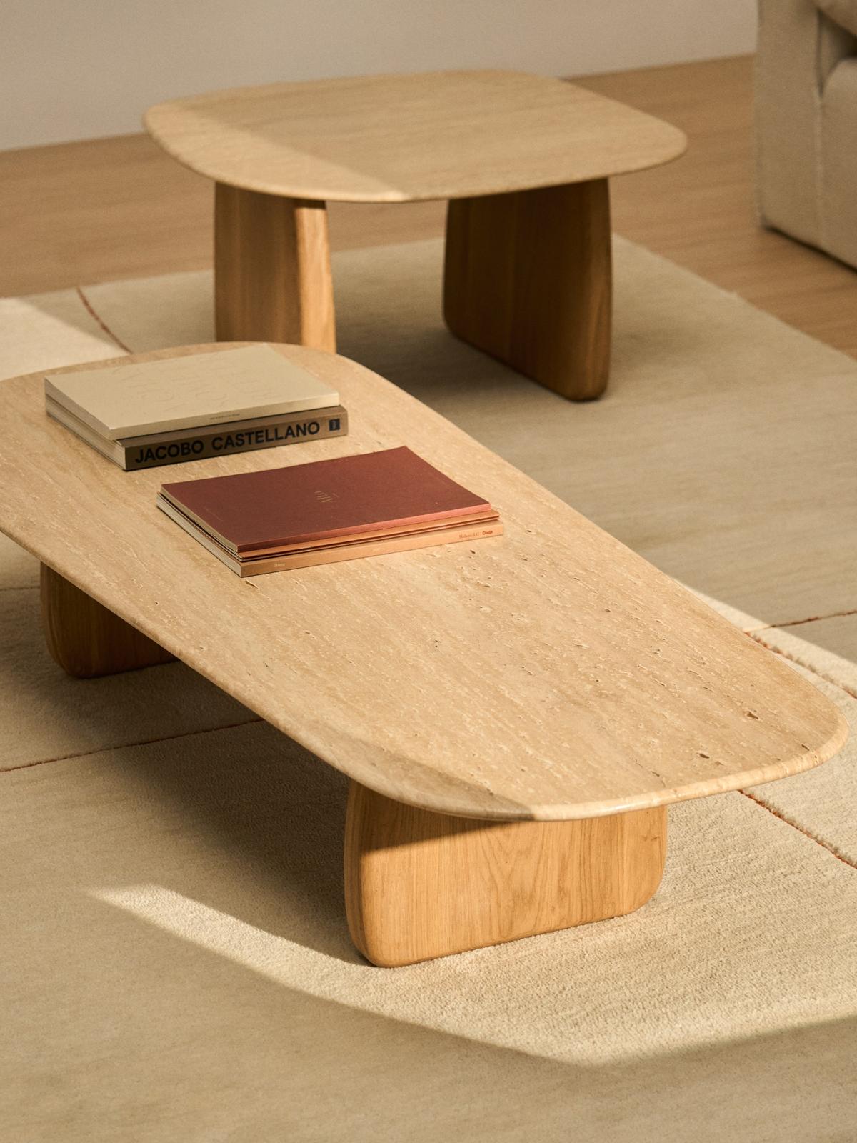 Salontafel Pirita Beige travertin/Naturel 147 x 65 cm