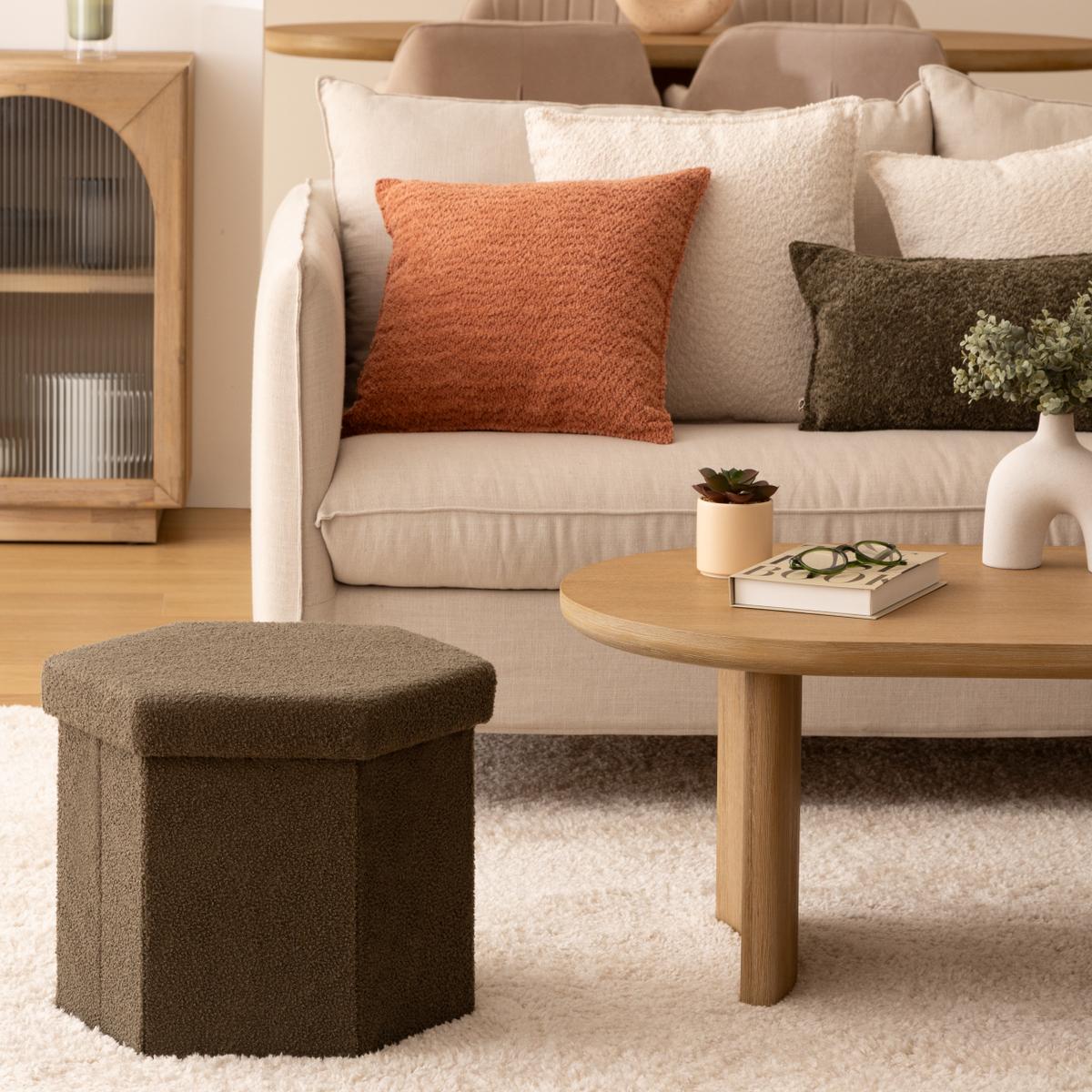 Opbergpouf HEXIO kaki